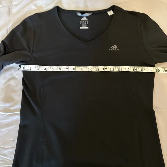 Women's Adidas CLIMALITE Long Sleeve TENNIS Golf RUNNING Warmup SHIRT Black. L - Picture 3 of 4